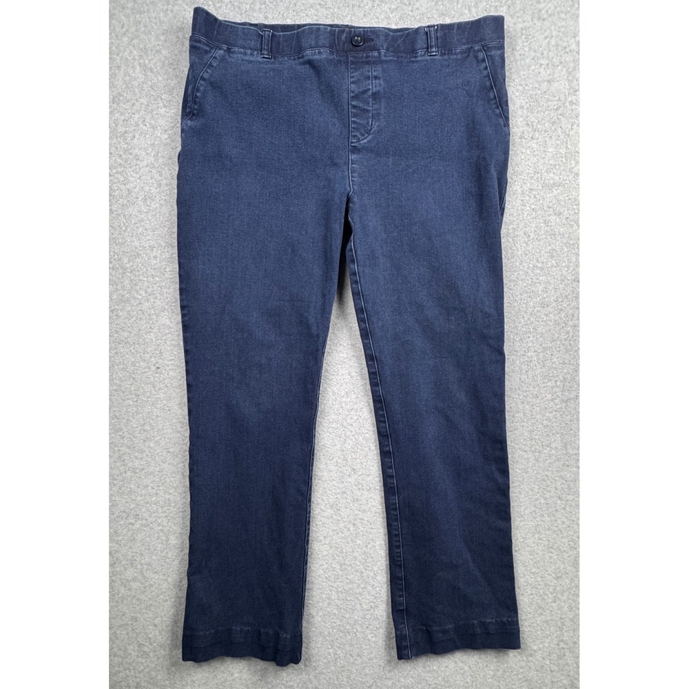 Betabrand Jeans Womens 2XL Blue Dark Wash Straight Pull On Yoga Denim Stretch